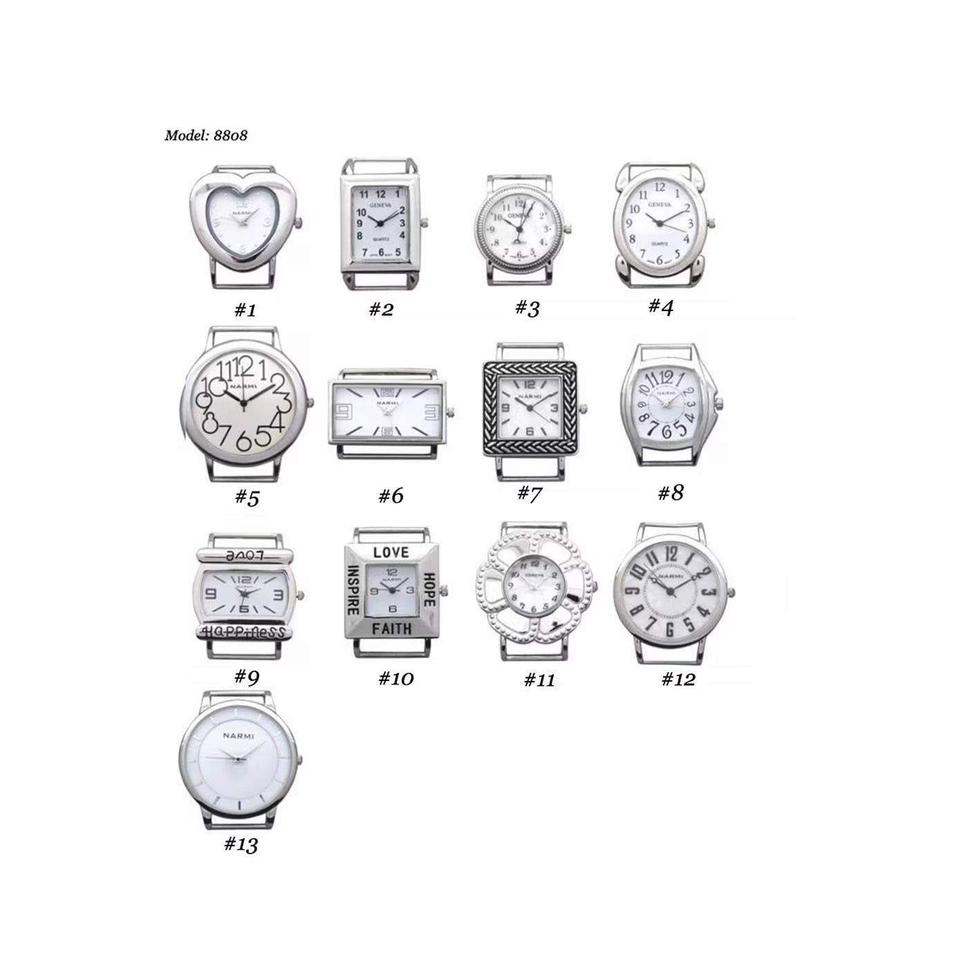 Assorted Solid bar Silver Watch Faces