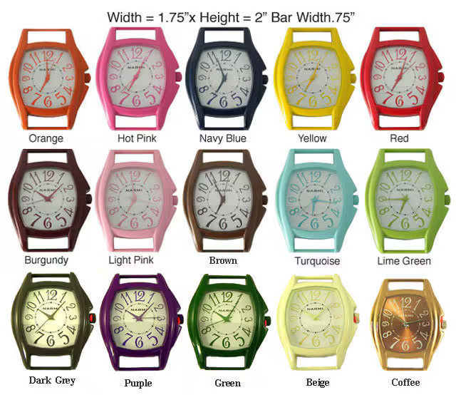 New Solid Bar Ribbon Watch Face - Large - Painted - Mix Color Lot