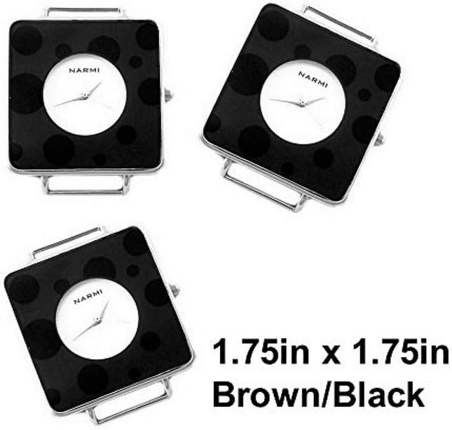 PlanetZia 2pcs Square Dotted Ribbon Watch Faces for Your Interchangeable Beaded Bands