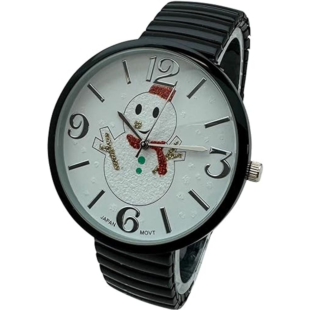 Christmas Watch - Snowman, Santa Claus, Christmas Tree and Snowflakes Quartz Watch for Women Men Kids Xmas Gift