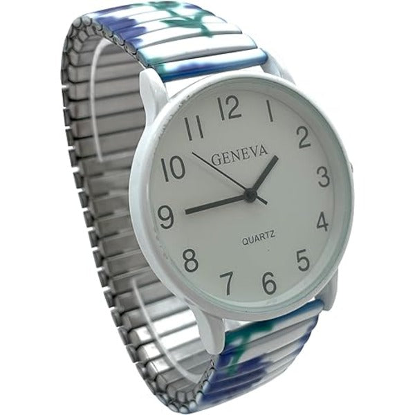 Floral Design Stretch Band Watch 48mm Alloy Case Excellent Watches Japanese Quartz Women’s 48mm Alloy Case