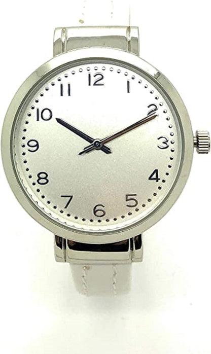 Ladies Plain Leather Round Bangle with Easy Read Excellent Watches Bangle Cuff Fashion Watch