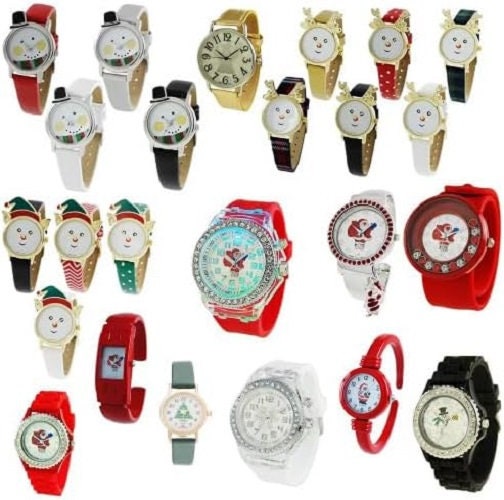 Ewatchwholesale Watch Faces Lot, Silicone Band Watch Set Analog Quartz Unisex Watches, Mixed Colors Silicone Strap Wristwatches
