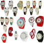 Ewatchwholesale Watch Faces Lot, Silicone Band Watch Set Analog Quartz Unisex Watches, Mixed Colors Silicone Strap Wristwatches