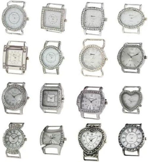 Ewatchwholesale Watch Faces Lot, Silicone Band Watch Set Analog Quartz Unisex Watches, Mixed Colors Silicone Strap Wristwatches