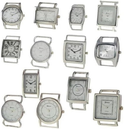Ewatchwholesale Watch Faces Lot, Silicone Band Watch Set Analog Quartz Unisex Watches, Mixed Colors Silicone Strap Wristwatches