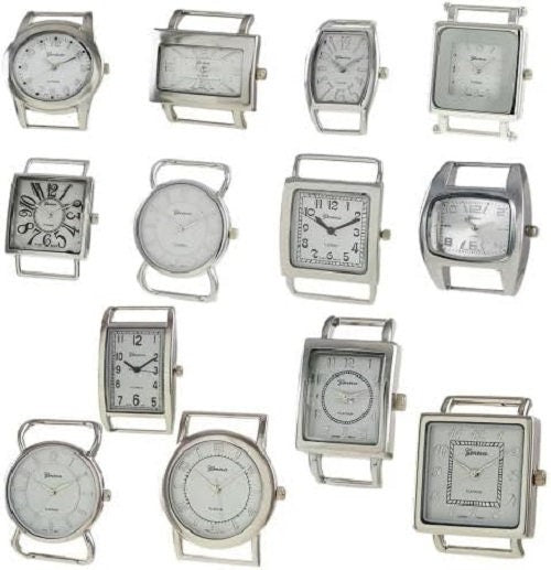Ewatchwholesale Watch Faces Lot, Silicone Band Watch Set Analog Quartz Unisex Watches, Mixed Colors Silicone Strap Wristwatches