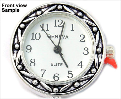 10 Mix Silver Tone Geneva Elite Watch Faces for Beading, Loops and Battery Included