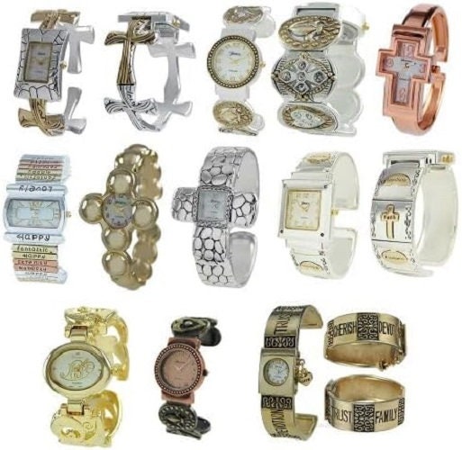 Ewatchwholesale Watch Faces Lot, Silicone Band Watch Set Analog Quartz Unisex Watches, Mixed Colors Silicone Strap Wristwatches