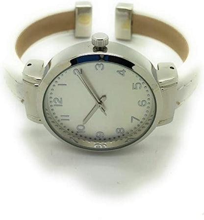 Ladies Plain Leather Round Bangle with Easy Read Excellent Watches Bangle Cuff Fashion Watch