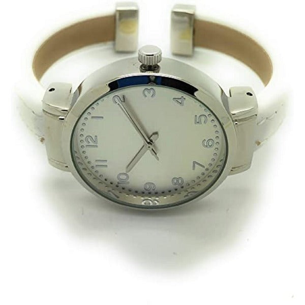 Ladies Plain Leather Round Bangle with Easy Read Excellent Watches Bangle Cuff Fashion Watch