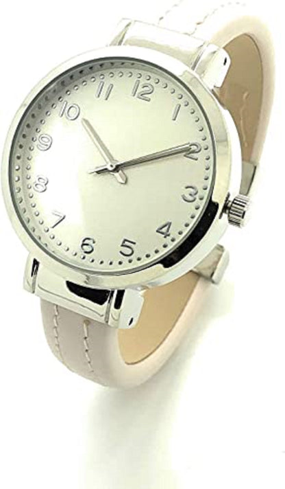 Ladies Plain Leather Round Bangle with Easy Read Excellent Watches Bangle Cuff Fashion Watch