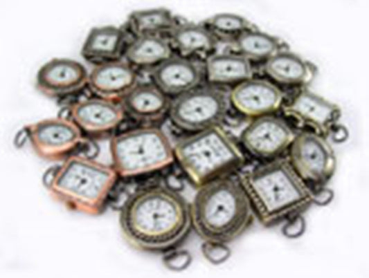 Copper Brass Pewter Beading Watch Faces LOT Of 5