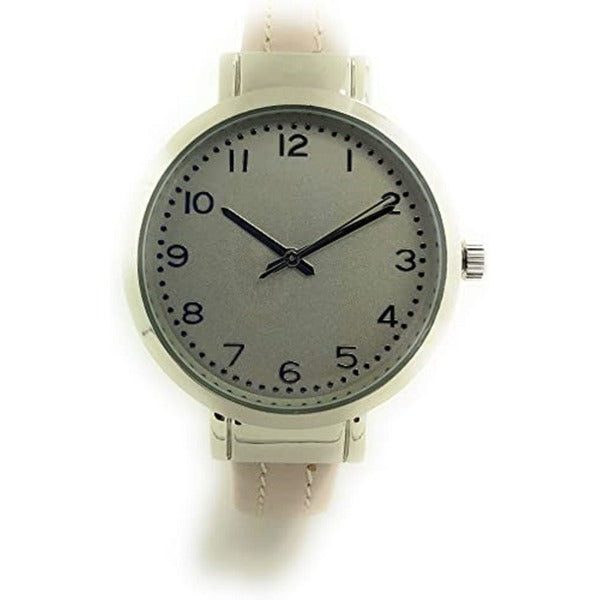 Ladies Plain Leather Round Bangle with Easy Read Excellent Watches Bangle Cuff Fashion Watch