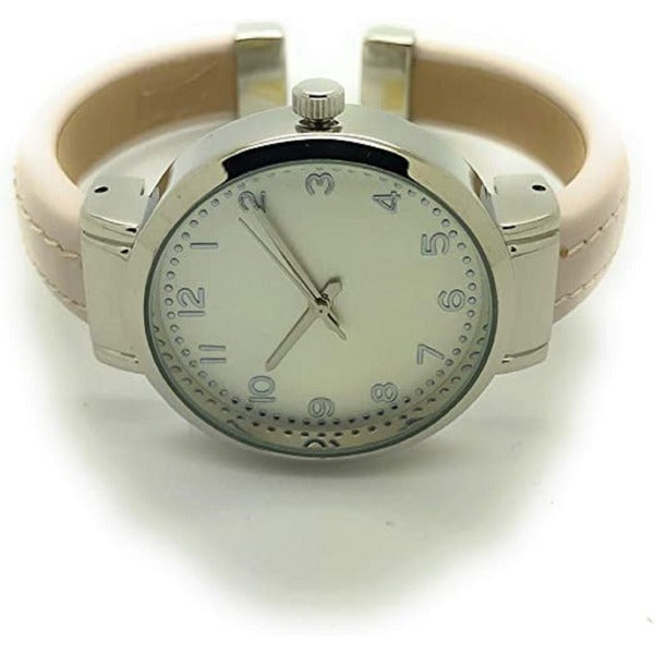 Ladies Plain Leather Round Bangle with Easy Read Excellent Watches Bangle Cuff Fashion Watch