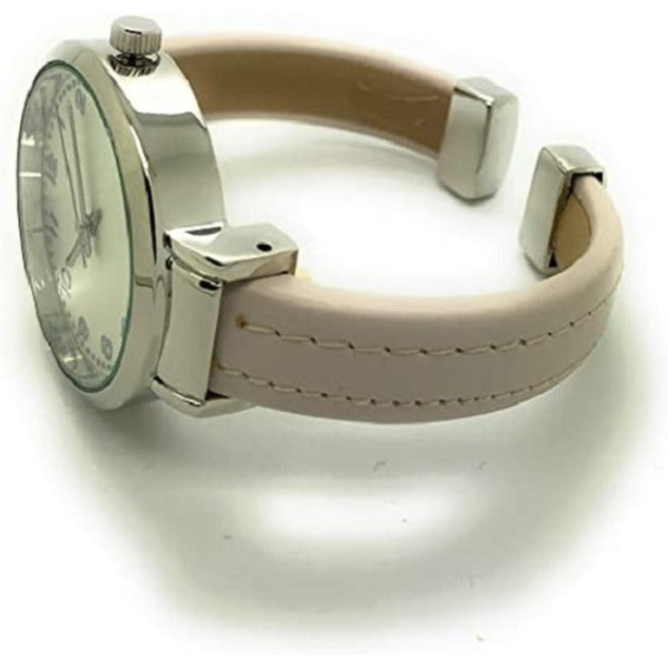 Ladies Plain Leather Round Bangle with Easy Read Excellent Watches Bangle Cuff Fashion Watch