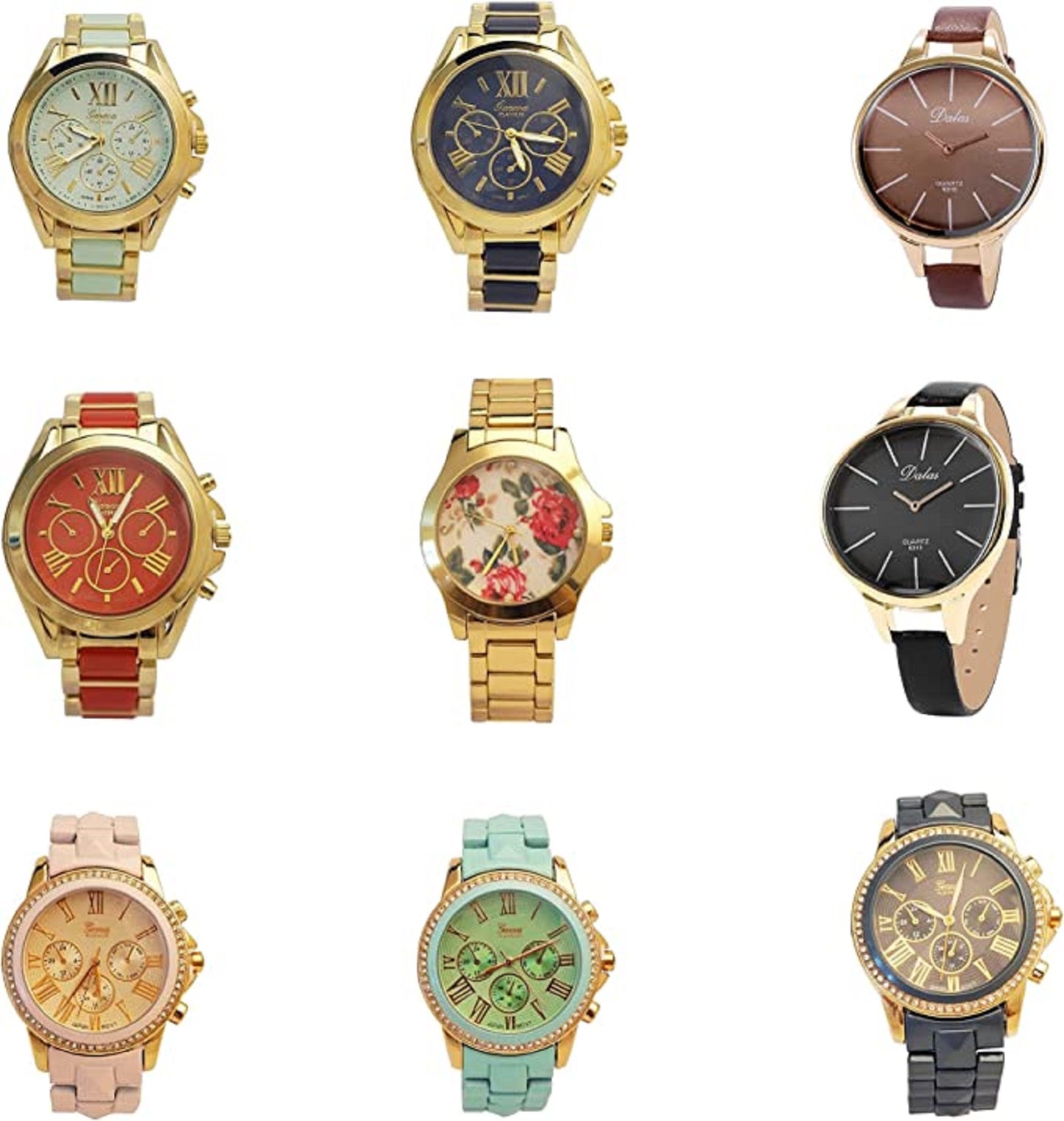 Excellent Watches Unisex Fashion Wristwatch for Halloween and Christmas Surprise Gifts for Husband, Wife and Parents, Mix 3 Pcs lot