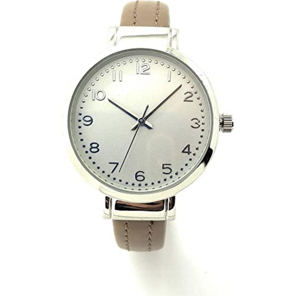 Ladies Plain Leather Round Bangle with Easy Read Excellent Watches Bangle Cuff Fashion Watch