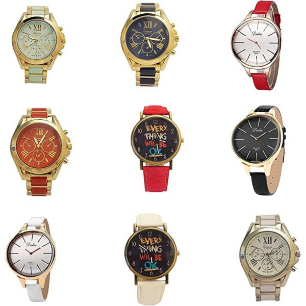 Excellent Watches Unisex Fashion Wristwatch for Halloween and Christmas Surprise Gifts for Husband, Wife and Parents, Mix 3 Pcs lot