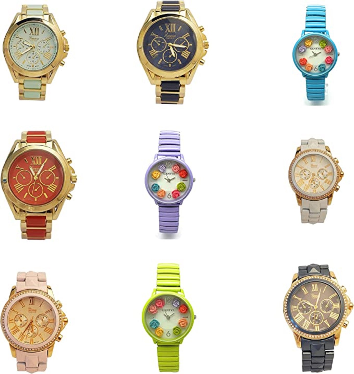 Excellent Watches Unisex Fashion Wristwatch for Halloween and Christmas Surprise Gifts for Husband, Wife and Parents, Mix 3 Pcs lot