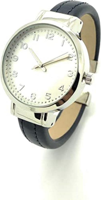 Ladies Plain Leather Round Bangle with Easy Read Excellent Watches Bangle Cuff Fashion Watch