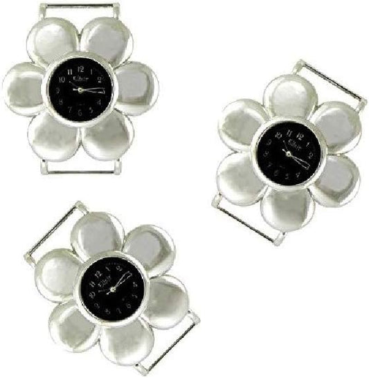 K-Musculo TVT 2pcs Flower Ribbon Watch Faces for Your Interchangeable Beaded Bands TVT-4159 (Black)