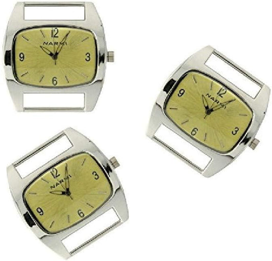PlanetZia 2pcs Rectangle Ribbon Watch Faces for Your Interchangeable Beaded Bands TVT-1086CH