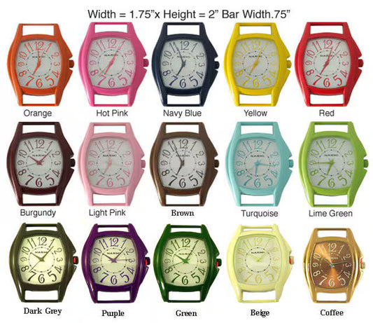 New Solid Bar Ribbon Watch Face - Large - Painted - Mix Color Lot