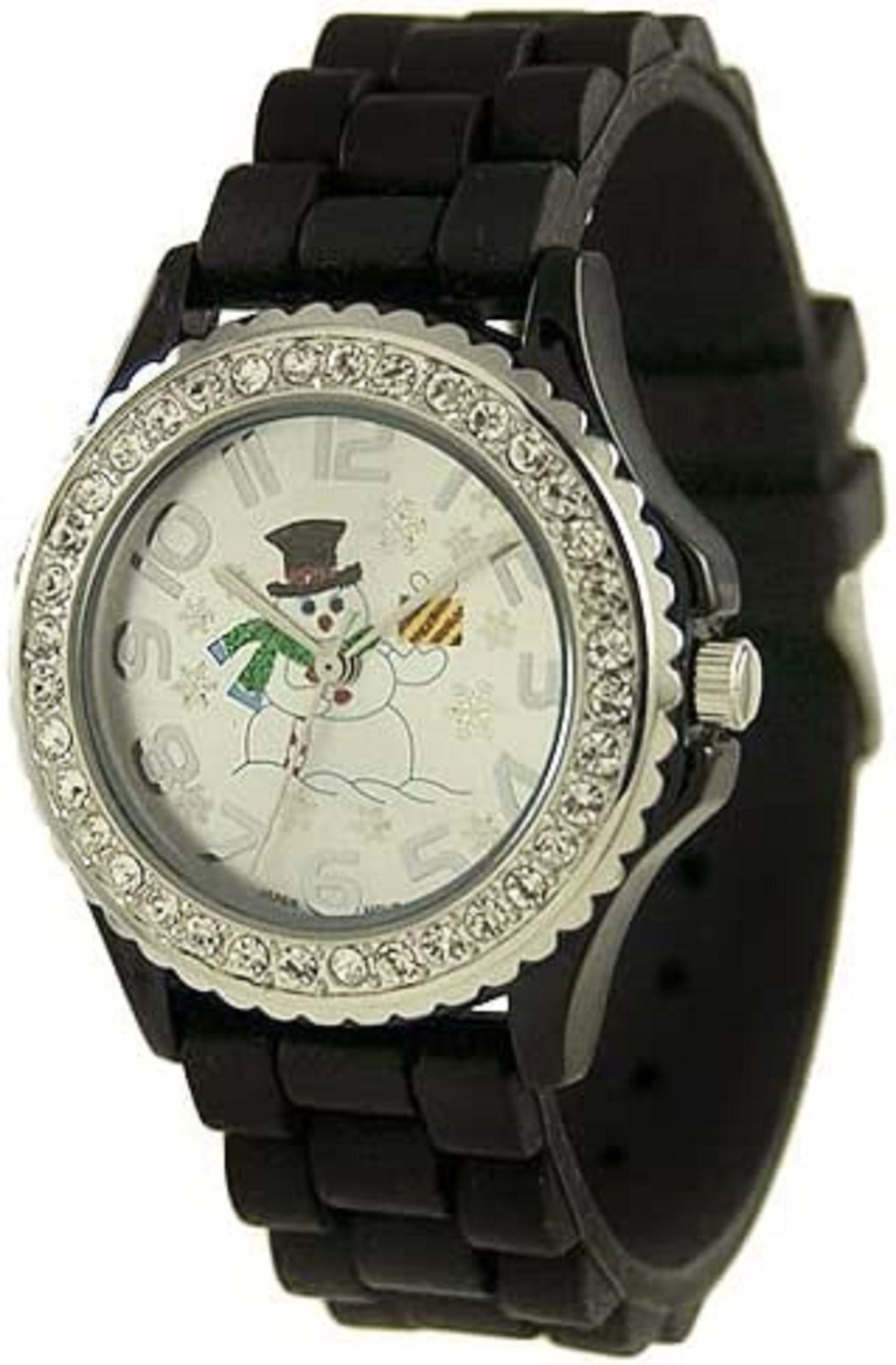 Christmas Tree, Santa Claus, Snowman and Snowflake Big Face Watch with Glitter and Rhinestones, Holiday Gifts Lot