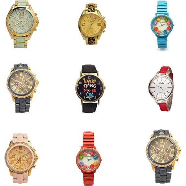 Excellent Watches Unisex Fashion Wristwatch for Halloween and Christmas Surprise Gifts for Husband, Wife and Parents, Mix 3 Pcs lot