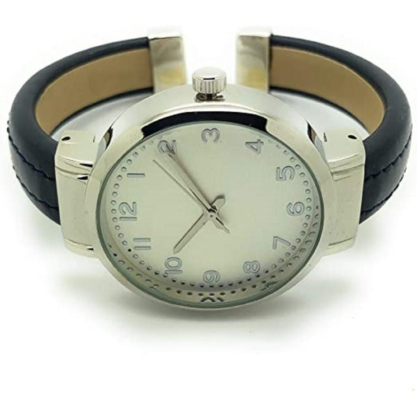 Ladies Plain Leather Round Bangle with Easy Read Excellent Watches Bangle Cuff Fashion Watch