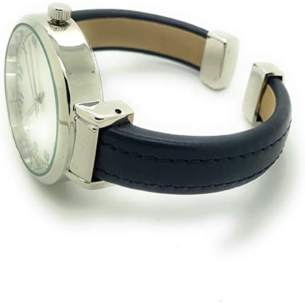 Ladies Plain Leather Round Bangle with Easy Read Excellent Watches Bangle Cuff Fashion Watch