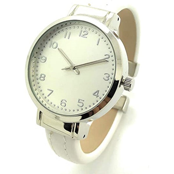 Ladies Plain Leather Round Bangle with Easy Read Excellent Watches Bangle Cuff Fashion Watch