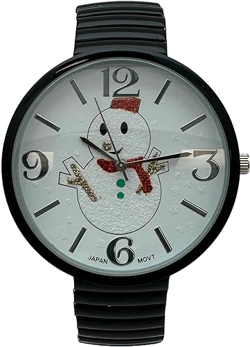 Christmas Watch - Snowman, Santa Claus, Christmas Tree and Snowflakes Quartz Watch for Women Men Kids Xmas Gift