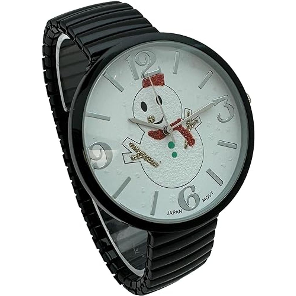 Christmas Watch - Snowman, Santa Claus, Christmas Tree and Snowflakes Quartz Watch for Women Men Kids Xmas Gift