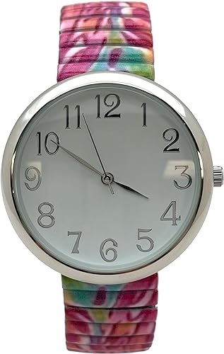 Floral Design Stretch Band Watch 48mm Alloy Case Excellent Watches Japanese Quartz Women’s 48mm Alloy Case