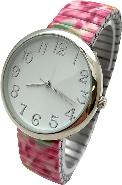 Floral Design Stretch Band Watch 48mm Alloy Case Excellent Watches Japanese Quartz Women’s 48mm Alloy Case