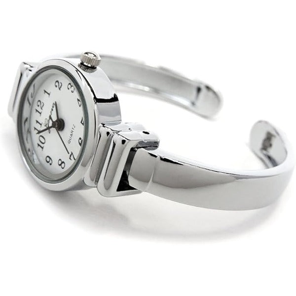 Metal Band Petite Size Women's Bangle Cuff Watch For Women