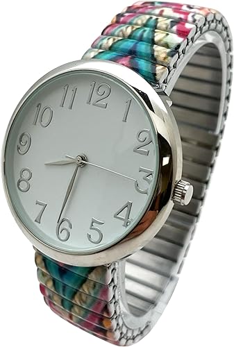 Floral Design Stretch Band Watch 48mm Alloy Case Excellent Watches Japanese Quartz Women’s 48mm Alloy Case