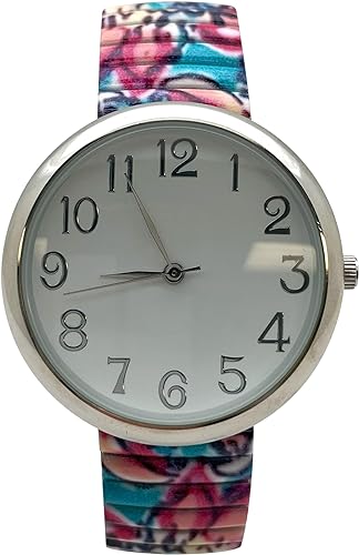 Floral Design Stretch Band Watch 48mm Alloy Case Excellent Watches Japanese Quartz Women’s 48mm Alloy Case