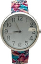 Floral Design Stretch Band Watch 48mm Alloy Case Excellent Watches Japanese Quartz Women’s 48mm Alloy Case