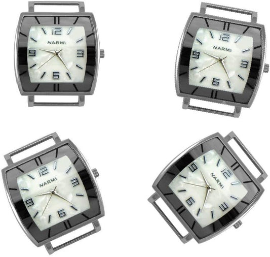 PlanetZia 2pcs Fancy Rectangle Ribbon Watch Faces for Your Interchangeable Beaded Bands TVT-4587
